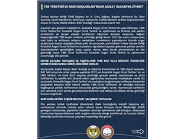 TBB VE BARO BAŞKANLARIMIZDAN ADALET BAKANI'NA ZİYARET