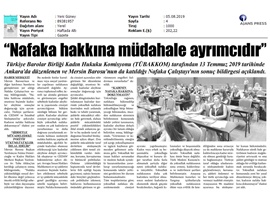 BASINDA BAROMUZ (Nafaka Hakkına Müdahale Ayrımcıdır)