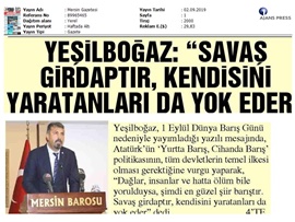 BASINDA BAROMUZ (Yeşilboğaz: "Savaş Girdaptır, Kendisini Yaratanı da Yok Eder")