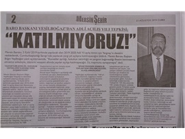 BASINDA BAROMUZ (Mersin Barosu Saray'da Adli Yıl Açılışına Katılmayacak)