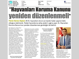 BASINDA BAROMUZ (4 Ekim Dünya Hayvanları Koruma Günü Mesajı) 03.10.2017