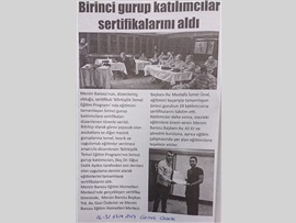 BASINDA BAROMUZ (Bilirkişilik Temel Eğitim Programının 1. Gurup Katılımcıları Sertifikalarını Aldı)