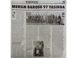 Mersin Barosu'nun kuruluşunun 97. yıldönümü töreni