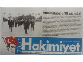 Mersin Barosu kuruluş yıldönümü töreni yapıldı