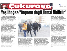 BASINDA BAROMUZ (Başkanımız, Deprem Bölgesini Ziyaret Etti)