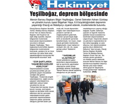 BASINDA BAROMUZ (Başkanımız, Deprem Bölgesini Ziyaret Etti)