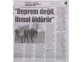 BASINDA BAROMUZ (Başkanımız, Deprem Bölgesini Ziyaret Etti)