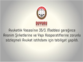 Zorunlu Sözleşmeli Avukat Bulundurulması Hakkında