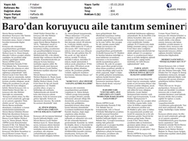 BASINDA BAROMUZ (Mersin BAROSU Koruyucu Aile Semineri Düzenledi)
