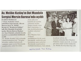 Av. Melike Kızılay'ın Dot Mandala Sergisi Mersin Barosu'nda açıldı