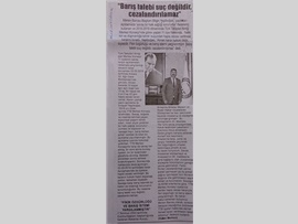 BASINDA BAROMUZ (Yeşilboğaz: "Barış Talebi Suç Değildir, Cezalandırılamaz")