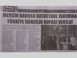 BASINDA BAROMUZ (Mersin Barosu Basketbol Takımımız Türkiye İkincisi Oldu)