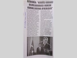BASINDA BAROMUZ (Başkan Vekilimiz Av. Gazi Özdemir'in İsrail ve ABD'ye Tepki Açıklaması)