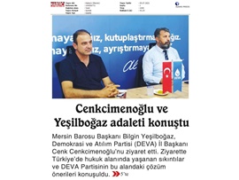 Başkanımız Yeşilboğaz dan, Deva Partisi il yönetimine ziyaret