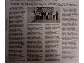 Başkanımız Yeşilboğaz dan, Deva Partisi il yönetimine ziyaret