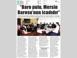 BASINDA BAROMUZ (Yeşilboğaz: "Baro Pulu Mersin Barosu'nun İcadıdır")