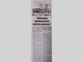 BASINDA BAROMUZ (Baro Başkanımız Av. Ali Er, "Geleceğin Hukukçularına Yatırım Yapıyoruz" dedi.)