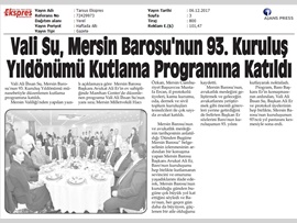 BASINDA BAROMUZ (Erdemli İlçe Temsilciliğimizde Baromuzun 93. Yaşını Kutladı)
