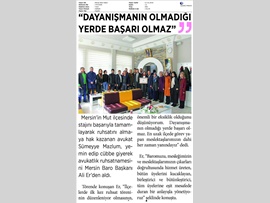 BASINDA BAROMUZ (Baro Bşk. Er: "Dayanışmanın Olmadığı Yerde Başarı Olmaz"