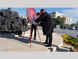 Mersin Barosu İlçe temsilcilerimiz ve meslektaşlarımızın katılımı ile Atatürk Anıtına çelenk bırakıldı