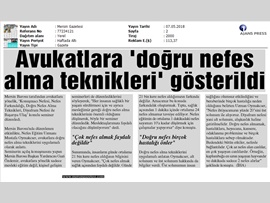 BASINDA BAROMUZ (Avukatlara 'Doğru Nefes Alma Tekniği Öğretildi')