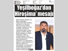 BASINDA BAROMUZ (Baro Bşk. Bilgin Yeşilboğaz, "Nükleer Silahsız Bir Dünya İstiyoruz")
