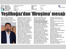 BASINDA BAROMUZ (Baro Bşk. Bilgin Yeşilboğaz, "Nükleer Silahsız Bir Dünya İstiyoruz")