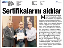 BASINDA BAROMUZ (BİLİRKİŞİLİK TEMEL EĞİTİM PROGRAMININ 2. GURUP KATILIMCILARI SERTİFİKALARINI ALDI)