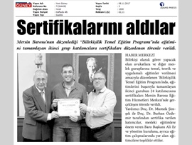 BASINDA BAROMUZ (BİLİRKİŞİLİK TEMEL EĞİTİM PROGRAMININ 2. GURUP KATILIMCILARI SERTİFİKALARINI ALDI)