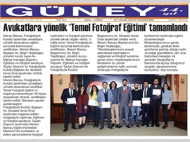 BASINDA BAROMUZ (Avukatlara Temel Fotoğrafçılık Sertifikası Verildi)