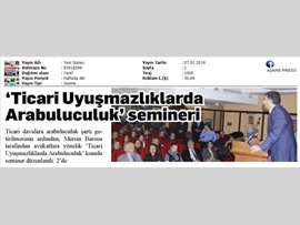 BASINDA BAROMUZ (Ticari Uyuşmazlıklarda Arabuluculuk Semineri Yapıldı)