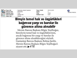 BASINDA BAROMUZ (Gaziantep Barosu Başkanı'ndan Baro Başkanımıza Ziyaret)