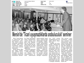 BASINDA BAROMUZ (Ticari Uyuşmazlıklarda Arabuluculuk Semineri Yapıldı)
