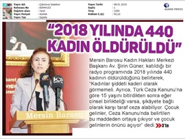 BASINDA BAROMUZ (2018'DE 400 Kadın Öldürüldü)