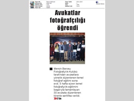 BASINDA BAROMUZ (Avukatlara Temel Fotoğrafçılık Sertifikası Verildi)