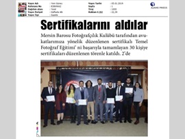 BASINDA BAROMUZ (Avukatlara Temel Fotoğrafçılık Sertifikası Verildi)