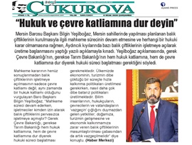 BASINDA BAROMUZ (Başkanımızdan Balık Çiftliklerinin İşletmeye Açılmasına Tepki)