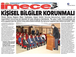 BASINDA BAROMUZ (Yeşilboğaz: "Kişisel Verileri Koruma Kanunu'nun Uygulanması Ötelenmemeli")