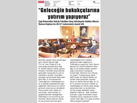 BASINDA BAROMUZ (Baro Başkanımız Av. Ali Er, "Geleceğin Hukukçularına Yatırım Yapıyoruz" dedi.)