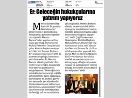 BASINDA BAROMUZ (Baro Başkanımız Av. Ali Er, "Geleceğin Hukukçularına Yatırım Yapıyoruz" dedi.)