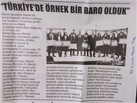 BASINDA BAROMUZ (Yemin Töreninde Konuşan Baro Başkanımız Av. Ali Er, "Türkiye'ye Örnek Bir Baroyuz" dedi.)