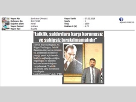 BASINDA BAROMUZ (Laiklik İlkesinin Anayasaya Girmesinin Yıldönümü Mesajı)