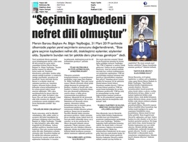 BASINDA BAROMUZ (Yeşilboğaz, "Seçimin Kaybedeni Nefret Dili Olmuştur")