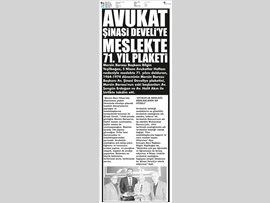 BASINDA BAROMUZ (Av. Şinasi Develi'ye 71. Yıl Plaketi)