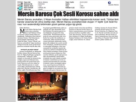 BASINDA BAROMUZ (Mersin Barosu Çok Sesli Korosu Konser Verdi)