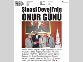 BASINDA BAROMUZ (Av. Şinasi Develi'ye 71. Yıl Plaketi)
