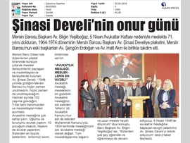 BASINDA BAROMUZ (Av. Şinasi Develi'ye 71. Yıl Plaketi)