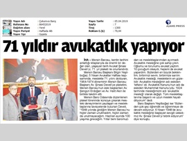 BASINDA BAROMUZ (Av. Şinasi Develi'ye 71. Yıl Plaketi)