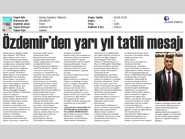 BASINDA BAROMUZ (Başkan Vekilimiz Av. Gazi Özdemir'in Karne Tatili Mesajı)