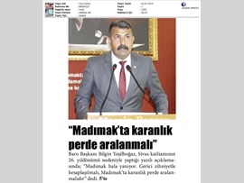 BASINDA BAROMUZ (Yeşilboğaz: "Madımak'ta Karanlık Perde Aralanmalı")